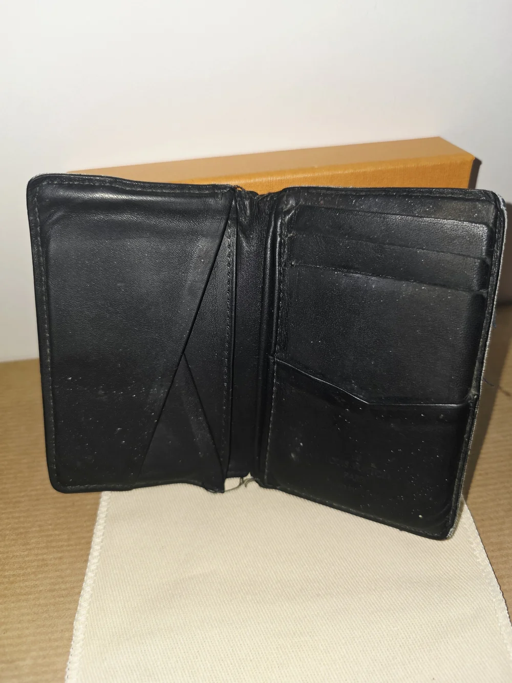 Louis Vuitton Men's Black Check Card Holder Wallet